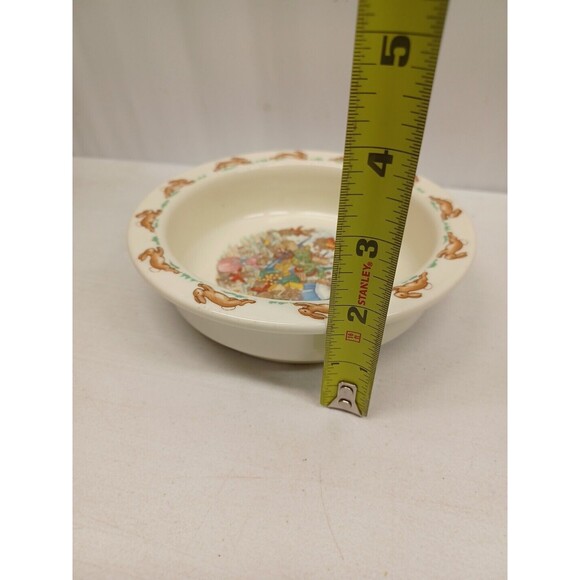 Vtg Royal Doulton Bunnykins Bowl Toppling the Fruit Cart Rabbit Bunny - Picture 6 of 8